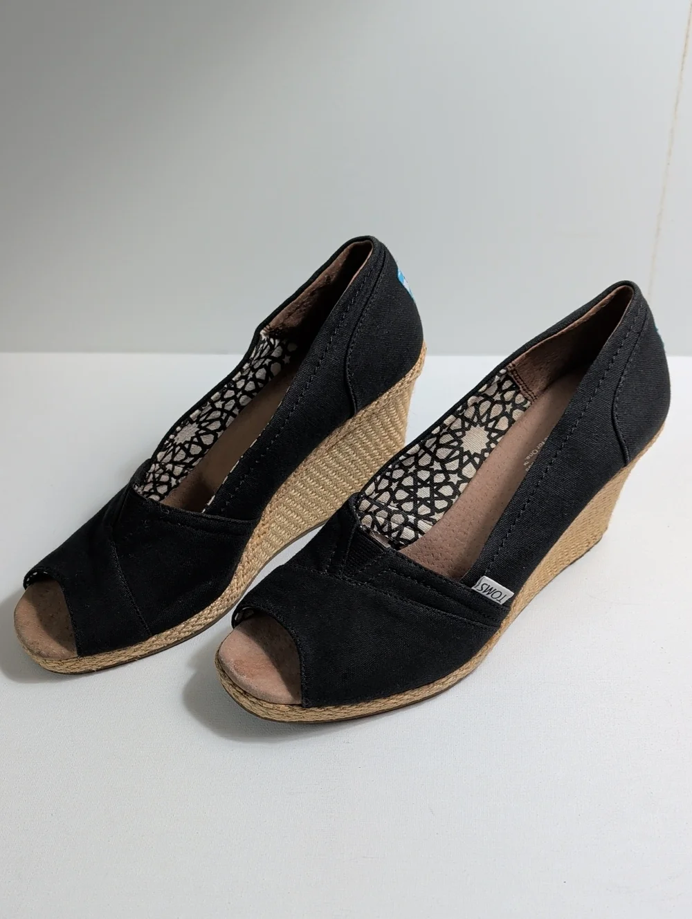 Toms Calypso Espadrille Jute Wedges Size 8